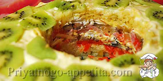 салат   нефритовий браслет - це прекрасний живильний м'ясний салат, який можна приготувати на свято або в будні
